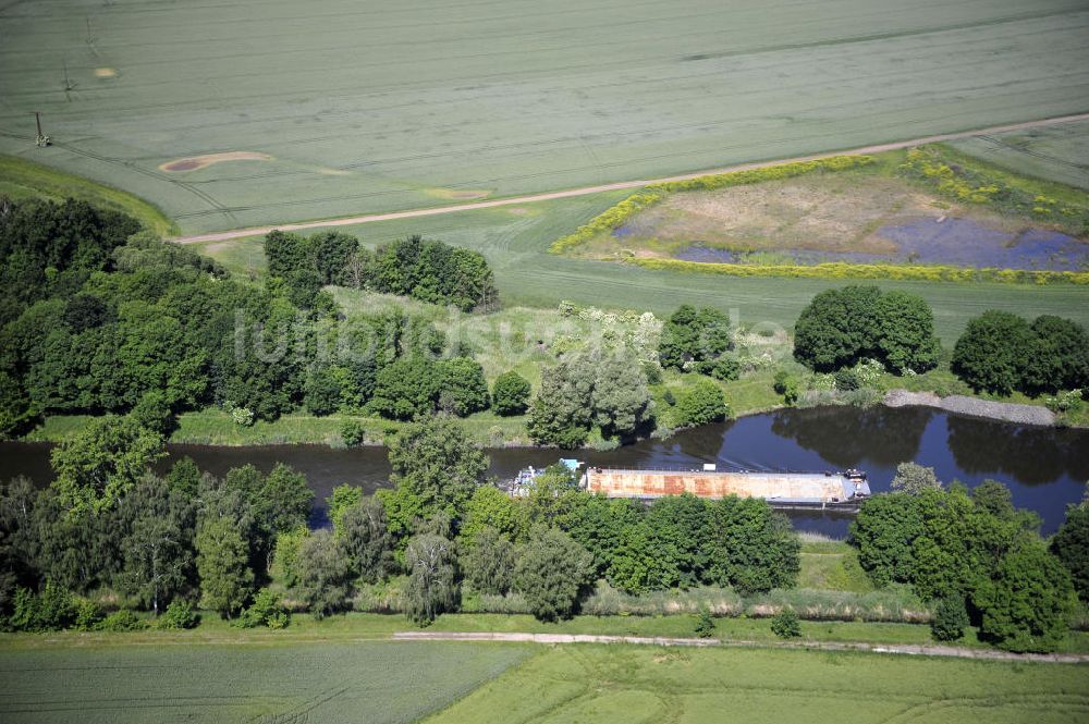 Luftaufnahme Zerben - Elbe-Havel-Kanal / Canal bei Zerben