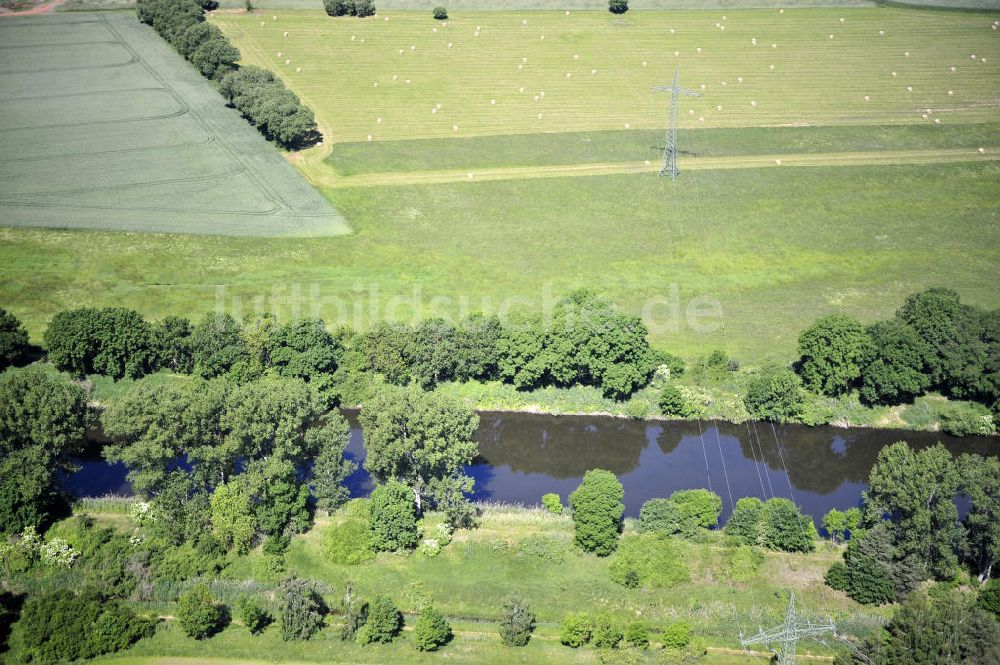 Luftaufnahme Zerben - Elbe-Havel-Kanal / Canal bei Zerben