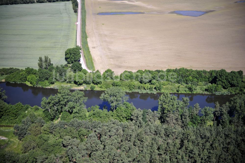 Luftaufnahme Zerben - Elbe-Havel-Kanal / Canal bei Zerben