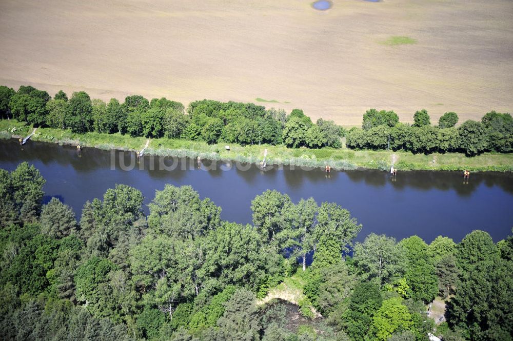 Luftbild Zerben - Elbe-Havel-Kanal / Canal bei Zerben