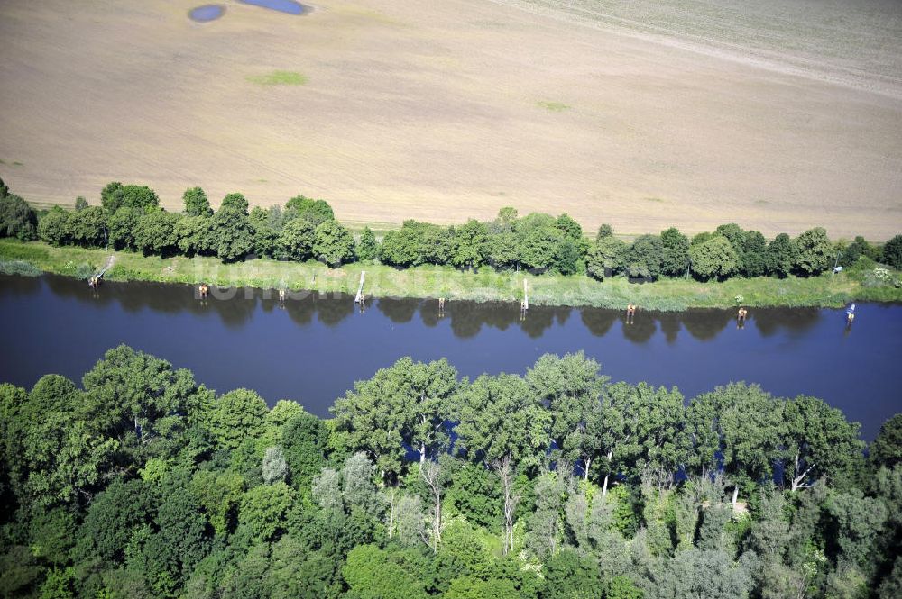 Luftaufnahme Zerben - Elbe-Havel-Kanal / Canal bei Zerben