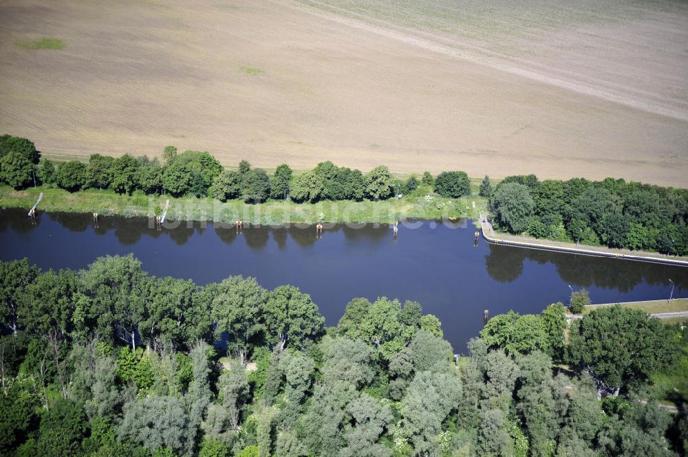 Zerben von oben - Elbe-Havel-Kanal / Canal bei Zerben