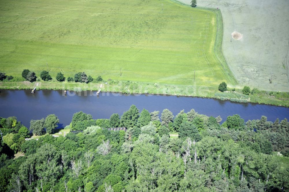 Zerben von oben - Elbe-Havel-Kanal / Canal bei Zerben