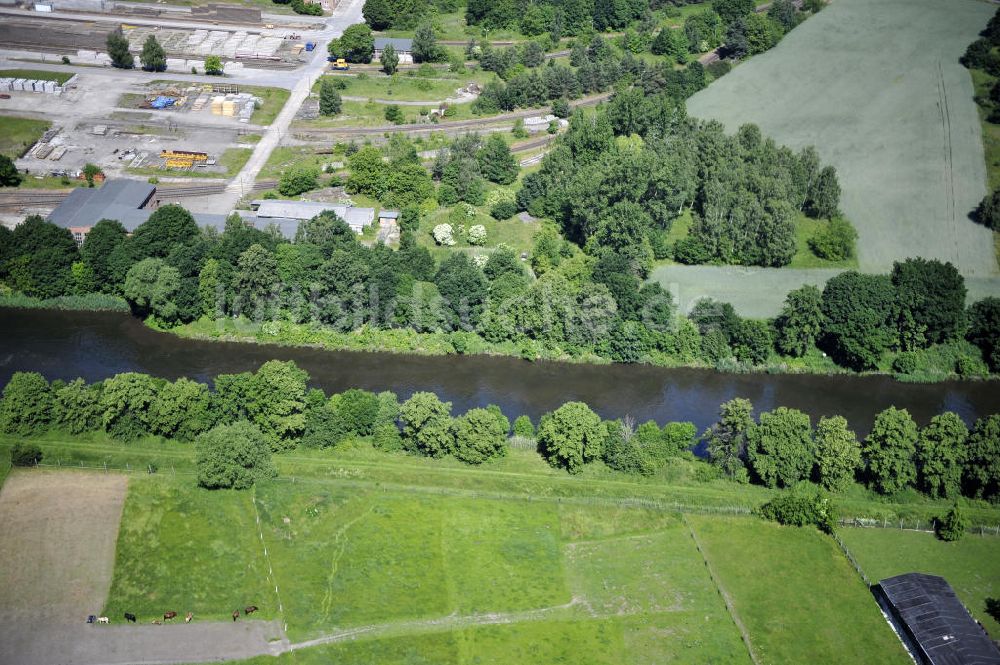 Zerben von oben - Elbe-Havel-Kanal / Canal bei Zerben