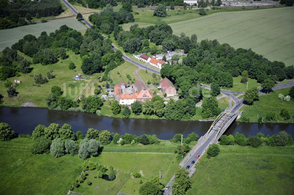 Luftaufnahme Zerben - Elbe-Havel-Kanal / Canal bei Zerben