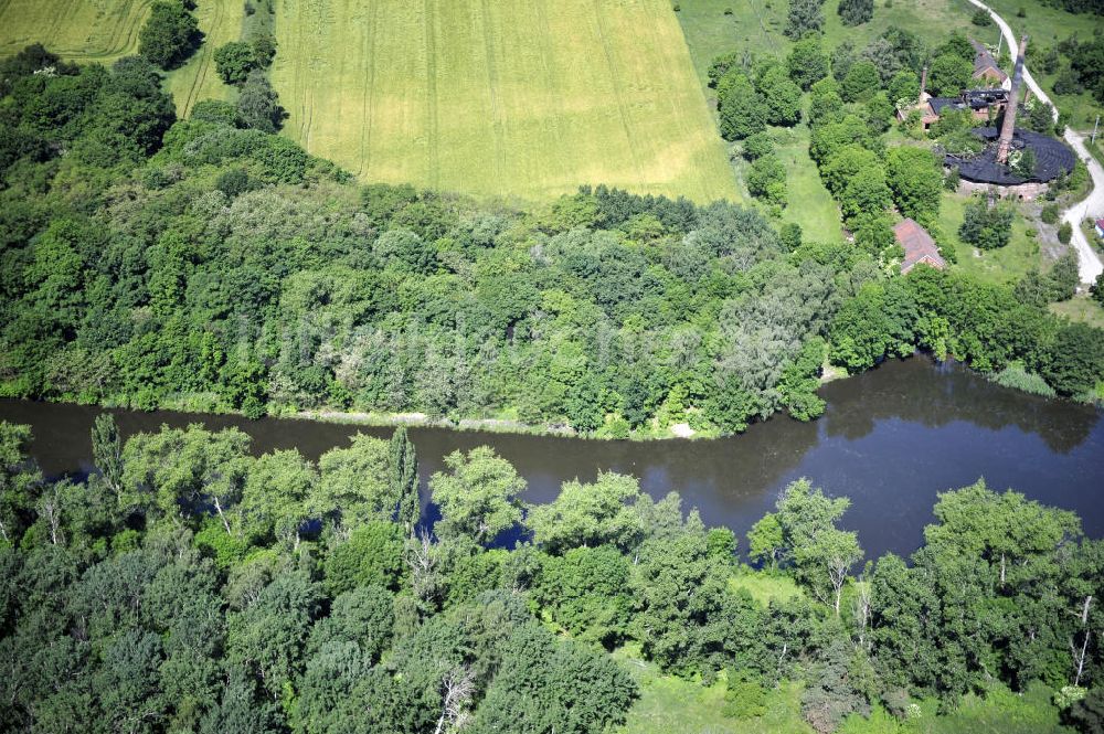 Zerben von oben - Elbe-Havel-Kanal / Canal bei Zerben