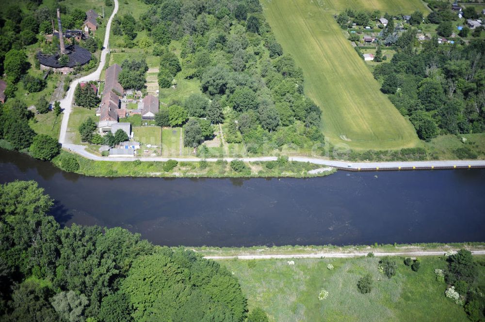 Luftbild Zerben - Elbe-Havel-Kanal / Canal bei Zerben