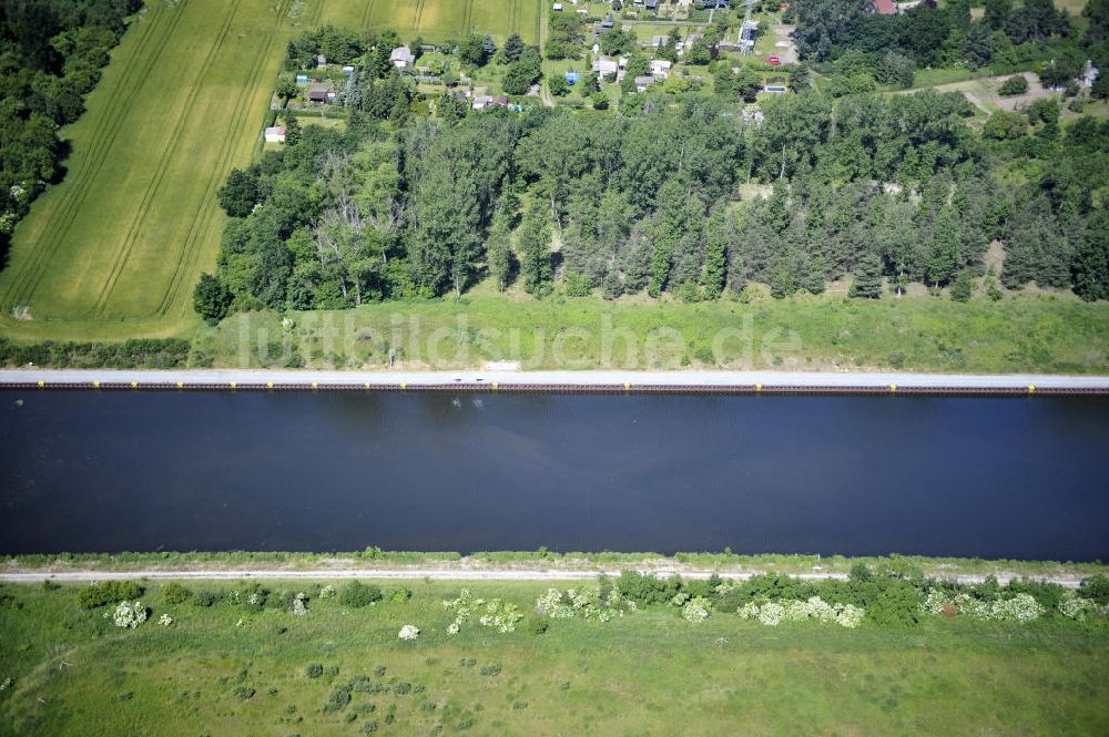 Luftaufnahme Zerben - Elbe-Havel-Kanal / Canal bei Zerben