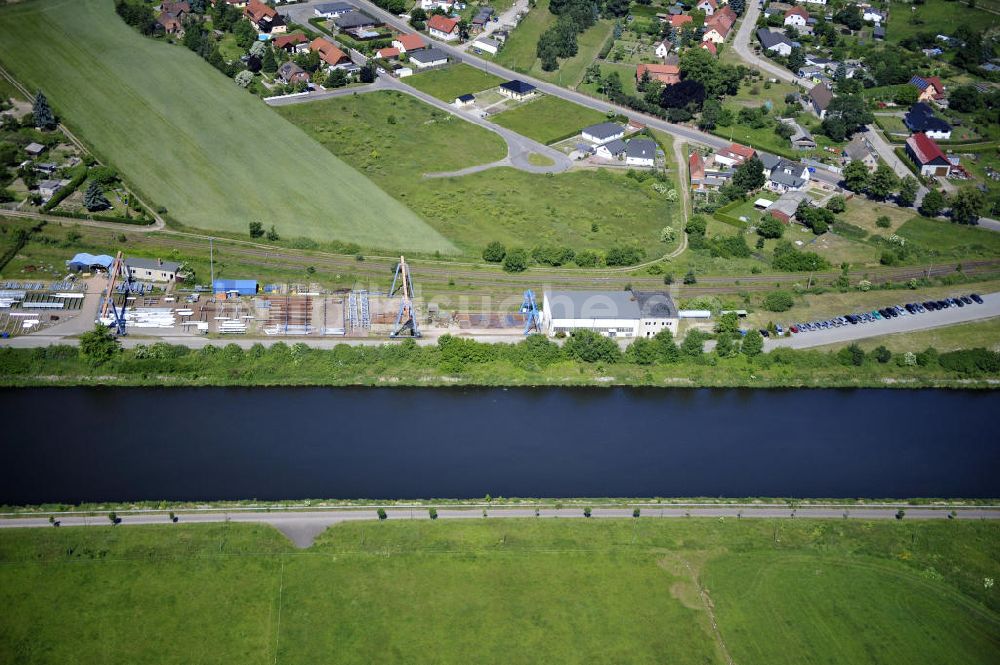 Luftaufnahme Zerben - Elbe-Havel-Kanal / Canal bei Zerben