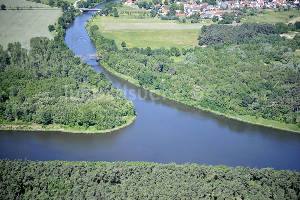 Luftbild Zerben - Elbe-Havel-Kanal / Canal bei Zerben