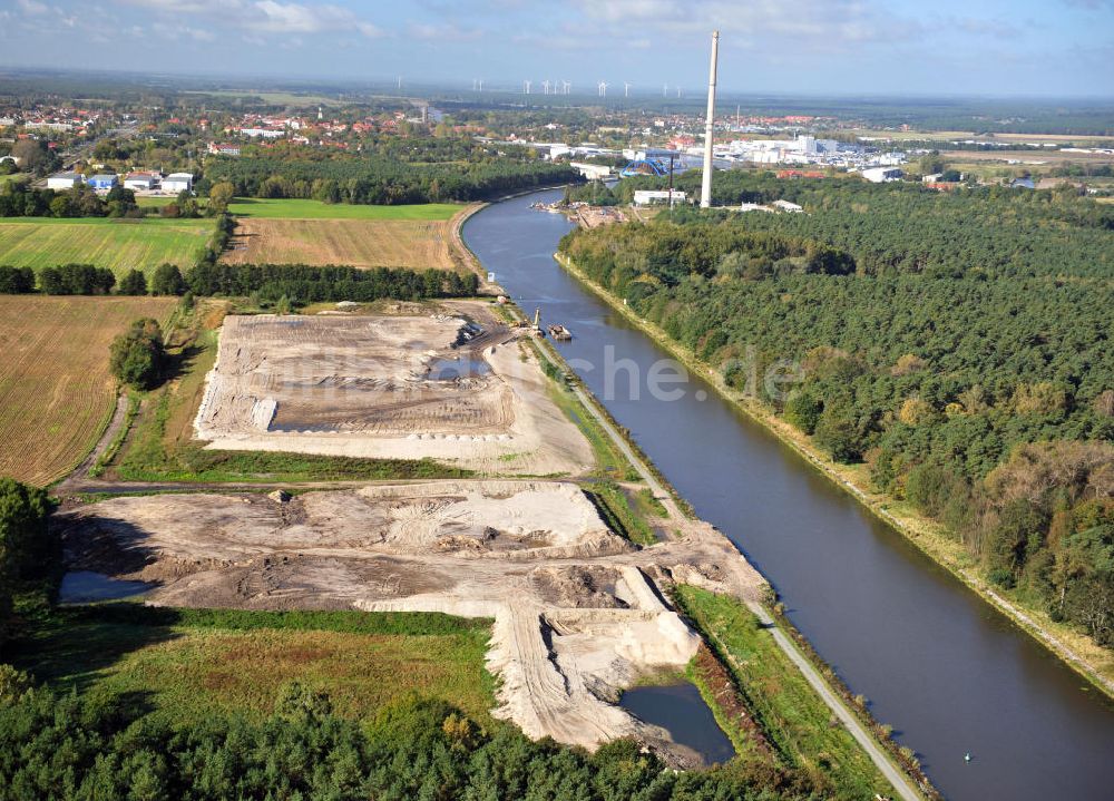 Genthin aus der Vogelperspektive: Elbe-Havel-Kanal Streckenausbau bei Genthin