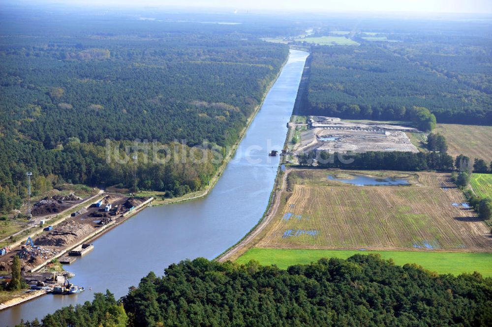 Genthin aus der Vogelperspektive: Elbe-Havel-Kanal Streckenausbau bei Genthin