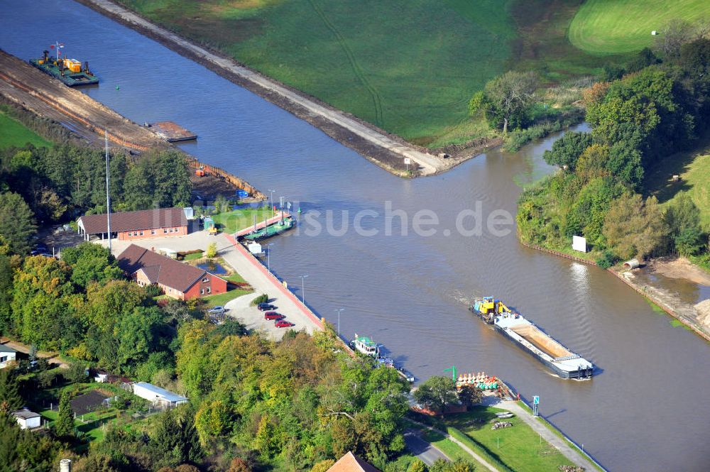 Genthin von oben - Elbe-Havel-Kanal Streckenausbau bei Genthin