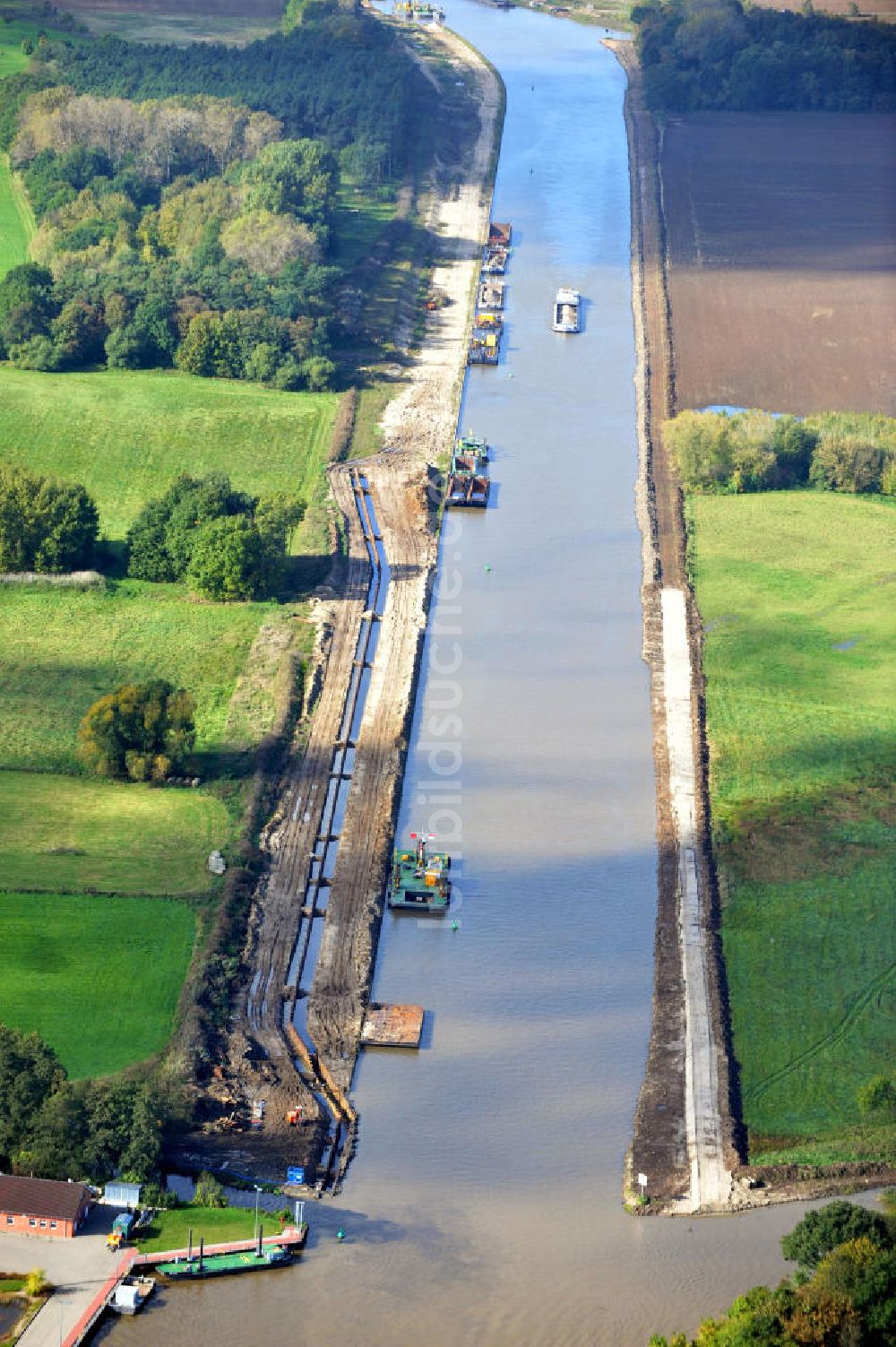 Luftbild Genthin - Elbe-Havel-Kanal Streckenausbau bei Genthin