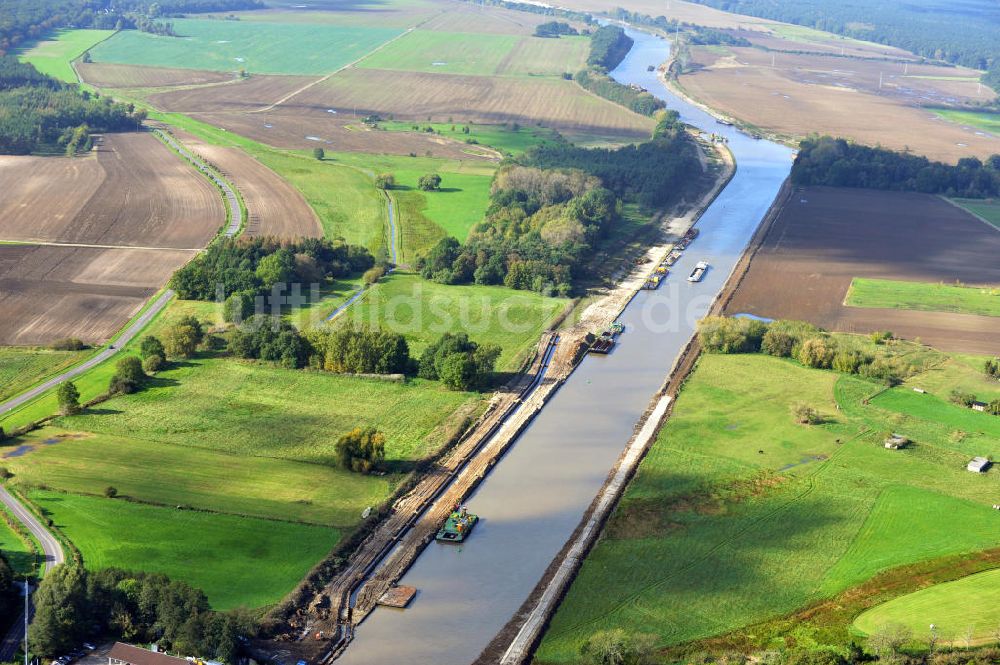 Luftaufnahme Genthin - Elbe-Havel-Kanal Streckenausbau bei Genthin