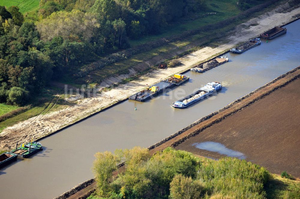 Genthin aus der Vogelperspektive: Elbe-Havel-Kanal Streckenausbau zwischen Genthin und Seedorf