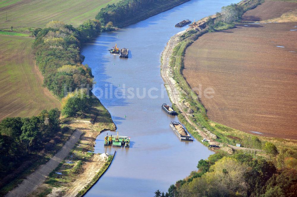 Genthin von oben - Elbe-Havel-Kanal Streckenausbau zwischen Genthin und Seedorf