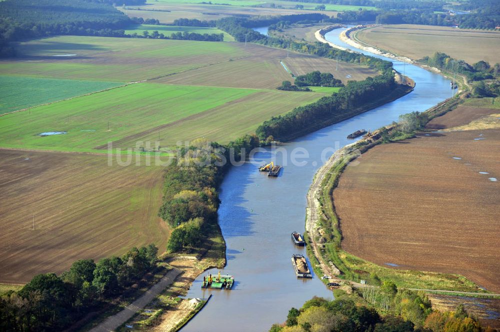 Genthin aus der Vogelperspektive: Elbe-Havel-Kanal Streckenausbau zwischen Genthin und Seedorf