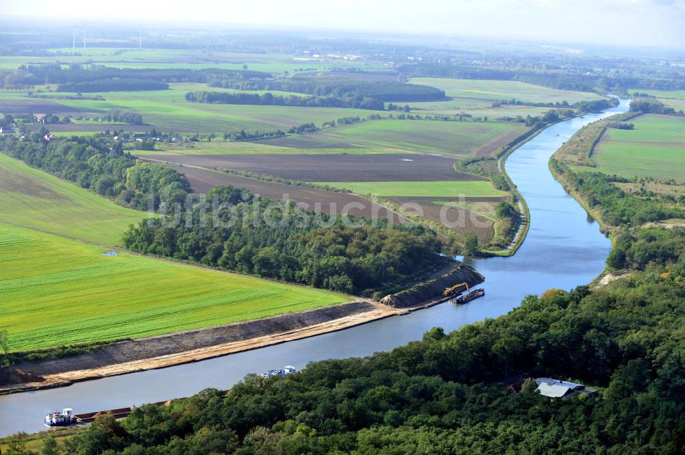 Genthin von oben - Elbe-Havel-Kanal Streckenausbau zwischen Genthin und Seedorf