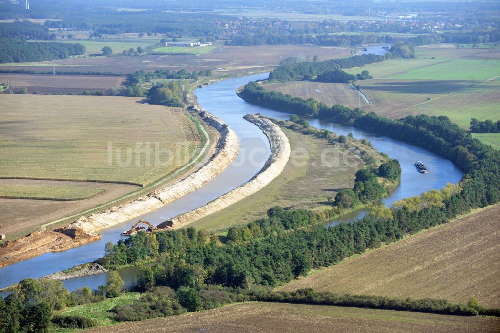 Genthin von oben - Elbe-Havel-Kanal Streckenausbau zwischen Genthin und Seedorf