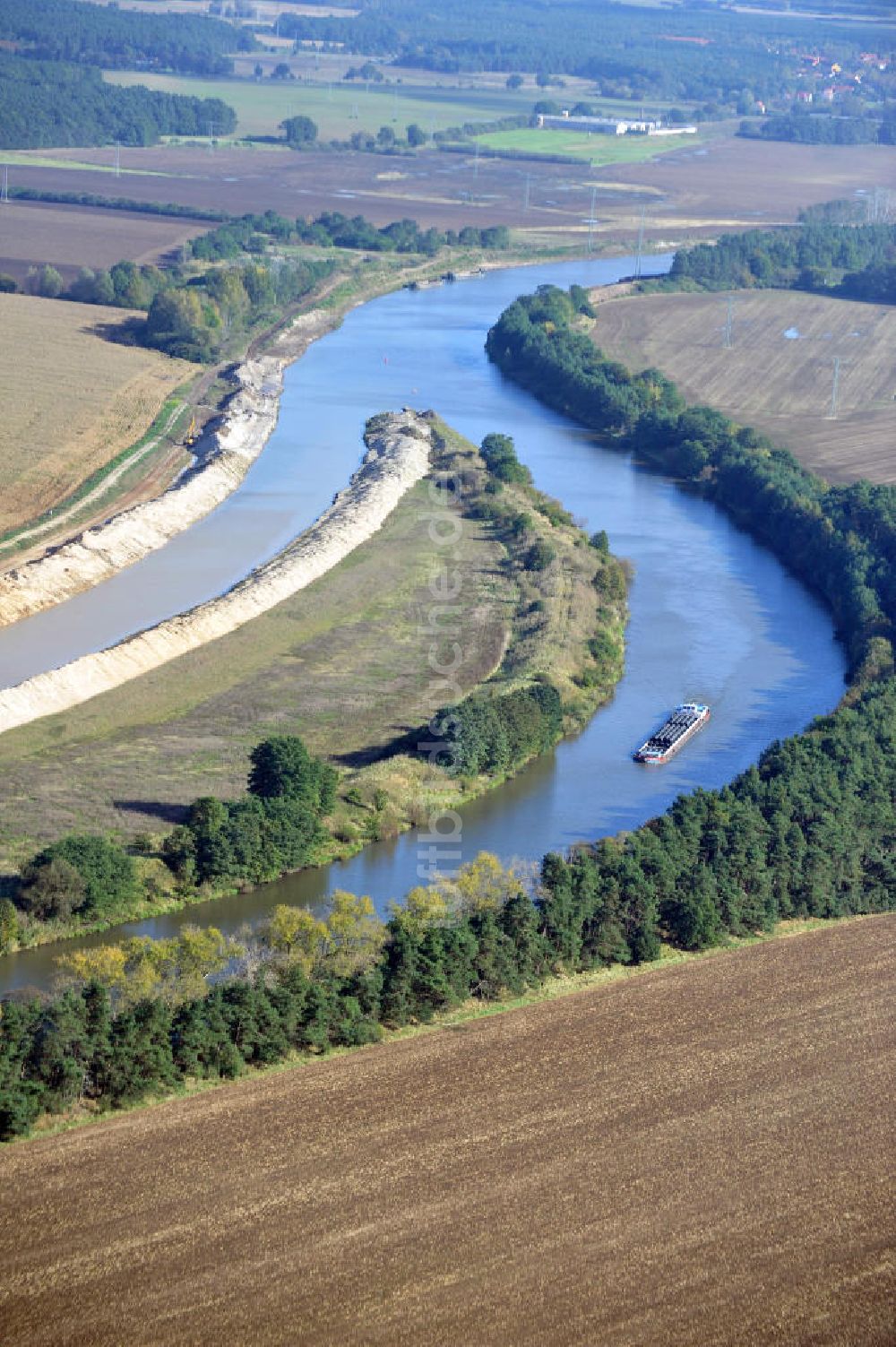 Genthin aus der Vogelperspektive: Elbe-Havel-Kanal Streckenausbau zwischen Genthin und Seedorf