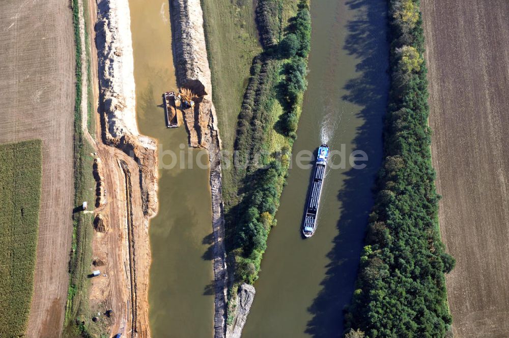 Genthin von oben - Elbe-Havel-Kanal Streckenausbau zwischen Genthin und Seedorf