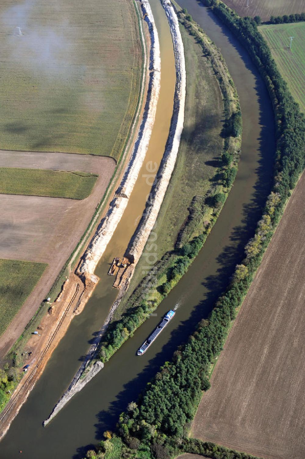 Genthin aus der Vogelperspektive: Elbe-Havel-Kanal Streckenausbau zwischen Genthin und Seedorf