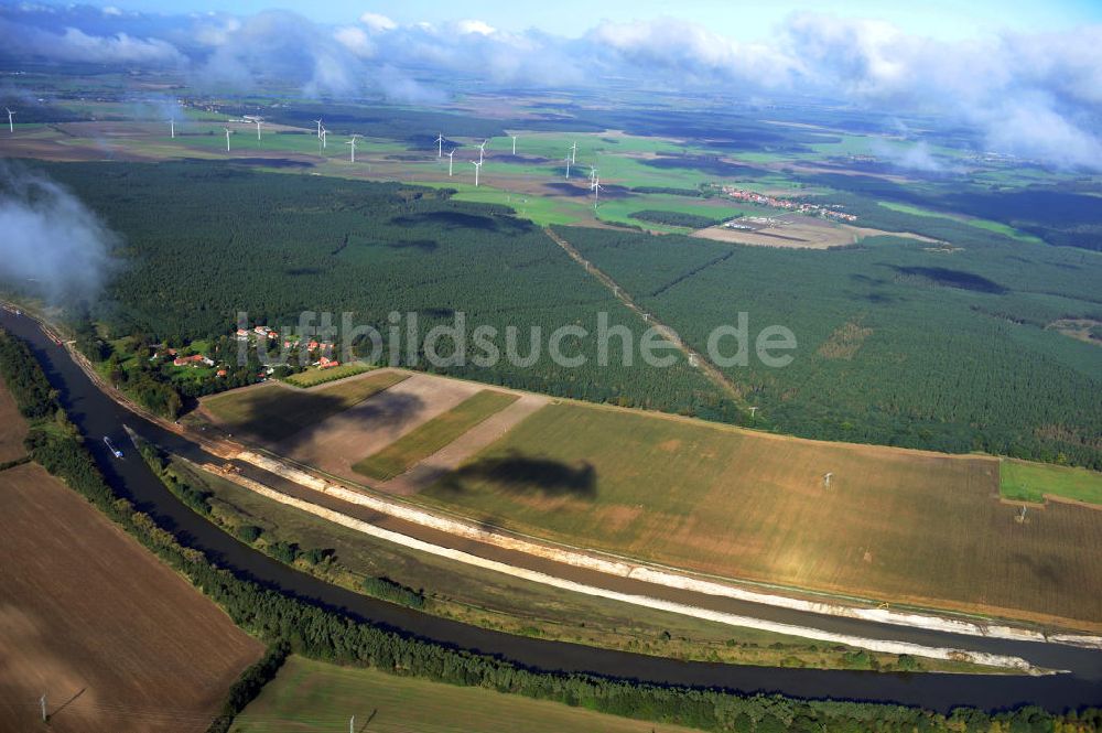 Luftaufnahme Genthin - Elbe-Havel-Kanal Streckenausbau zwischen Genthin und Seedorf