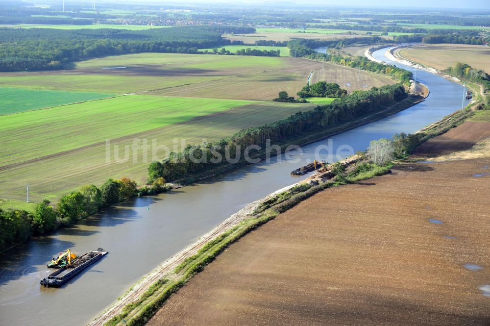 Genthin von oben - Elbe-Havel-Kanal Streckenausbau zwischen Genthin und Seedorf