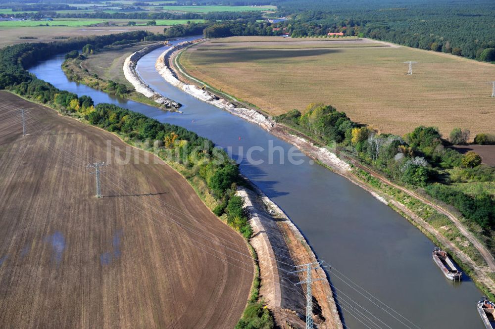 Luftbild Genthin - Elbe-Havel-Kanal Streckenausbau zwischen Genthin und Seedorf