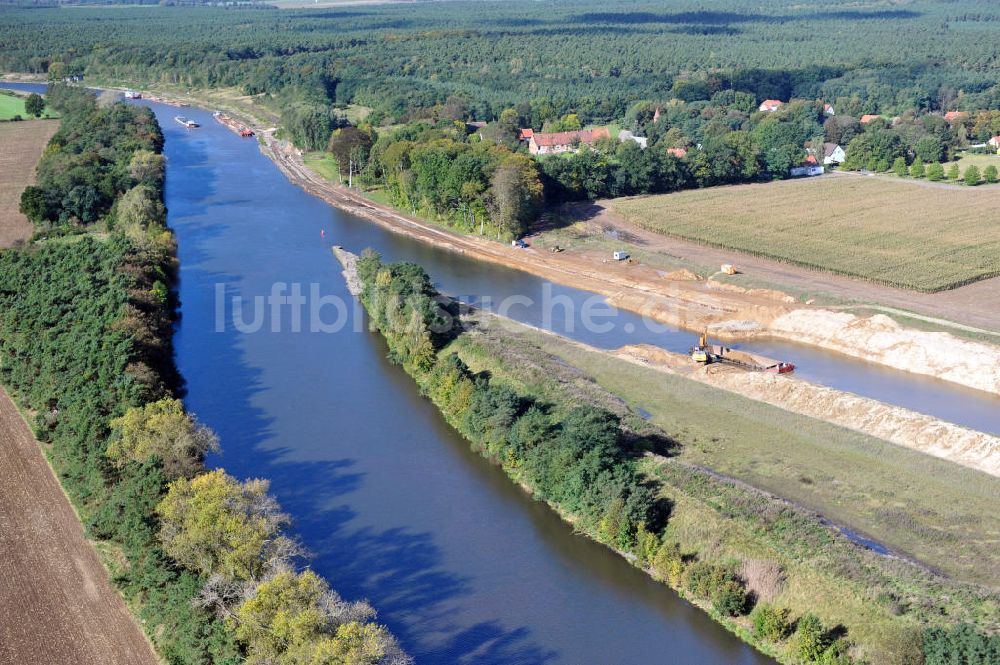 Luftaufnahme Genthin - Elbe-Havel-Kanal Streckenausbau zwischen Genthin und Seedorf