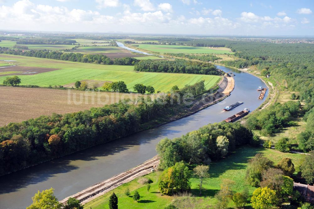 Genthin aus der Vogelperspektive: Elbe-Havel-Kanal Streckenausbau zwischen Genthin und Seedorf