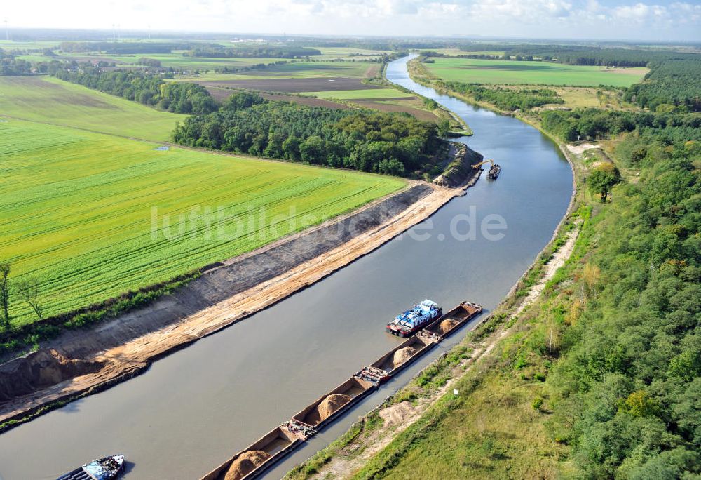 Genthin von oben - Elbe-Havel-Kanal Streckenausbau zwischen Genthin und Seedorf