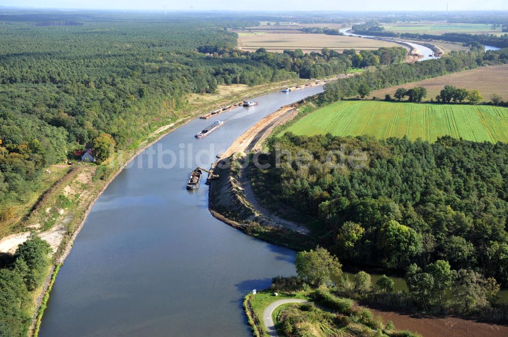 Genthin aus der Vogelperspektive: Elbe-Havel-Kanal Streckenausbau zwischen Genthin und Seedorf