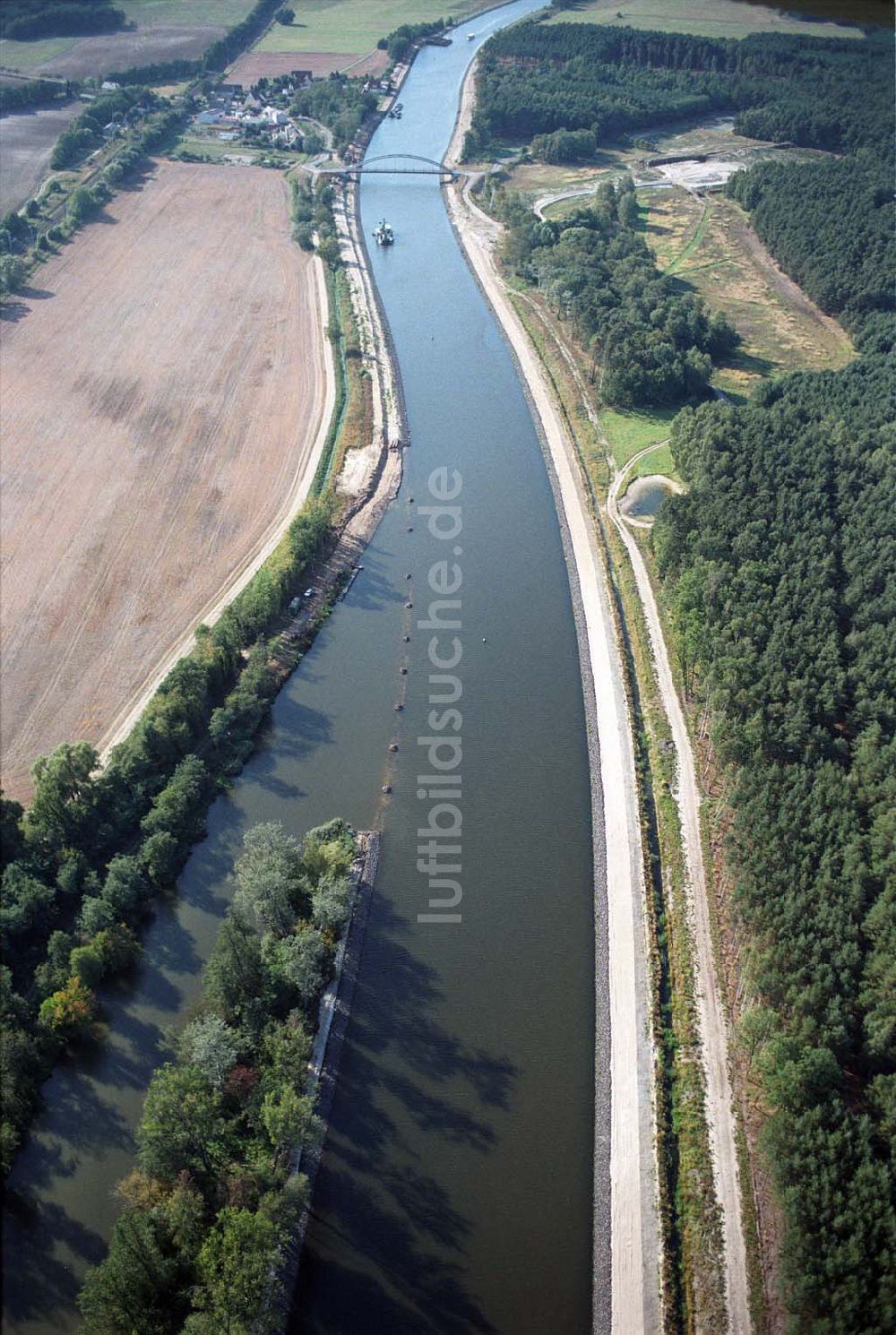 Genthin aus der Vogelperspektive: Elbe-Havel-Kanal westlich von Genthin