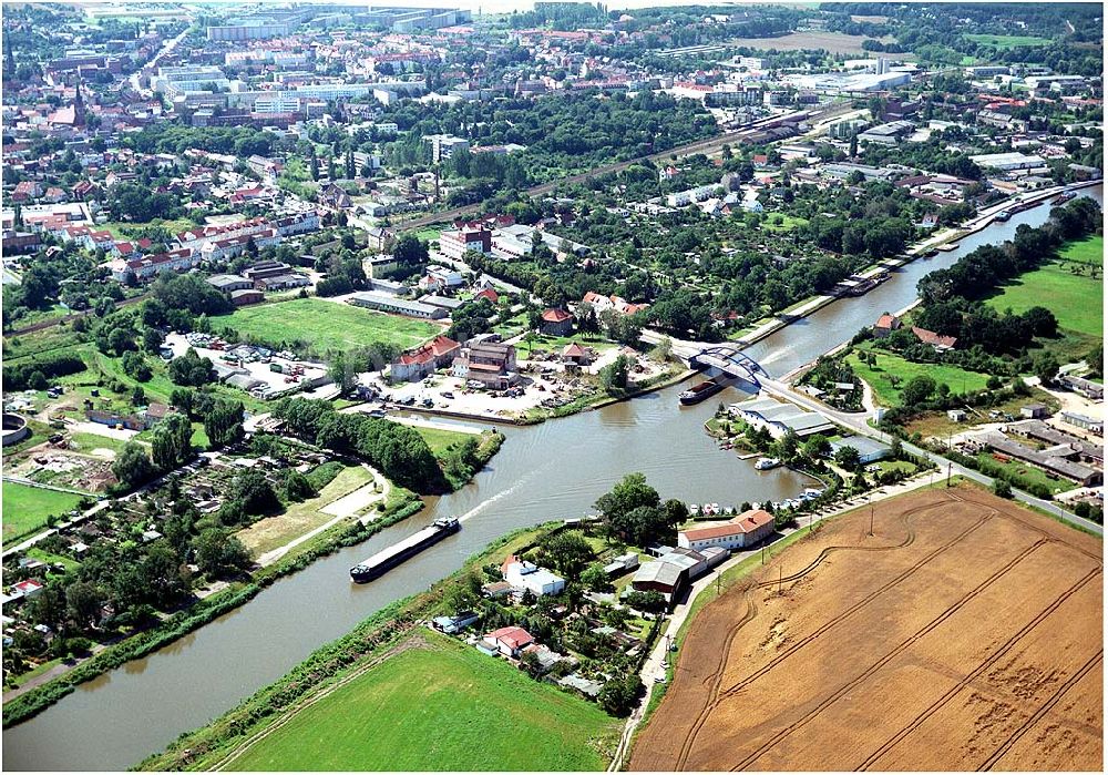 Luftbild Burg - Elbe - Havelkanal bei Burg