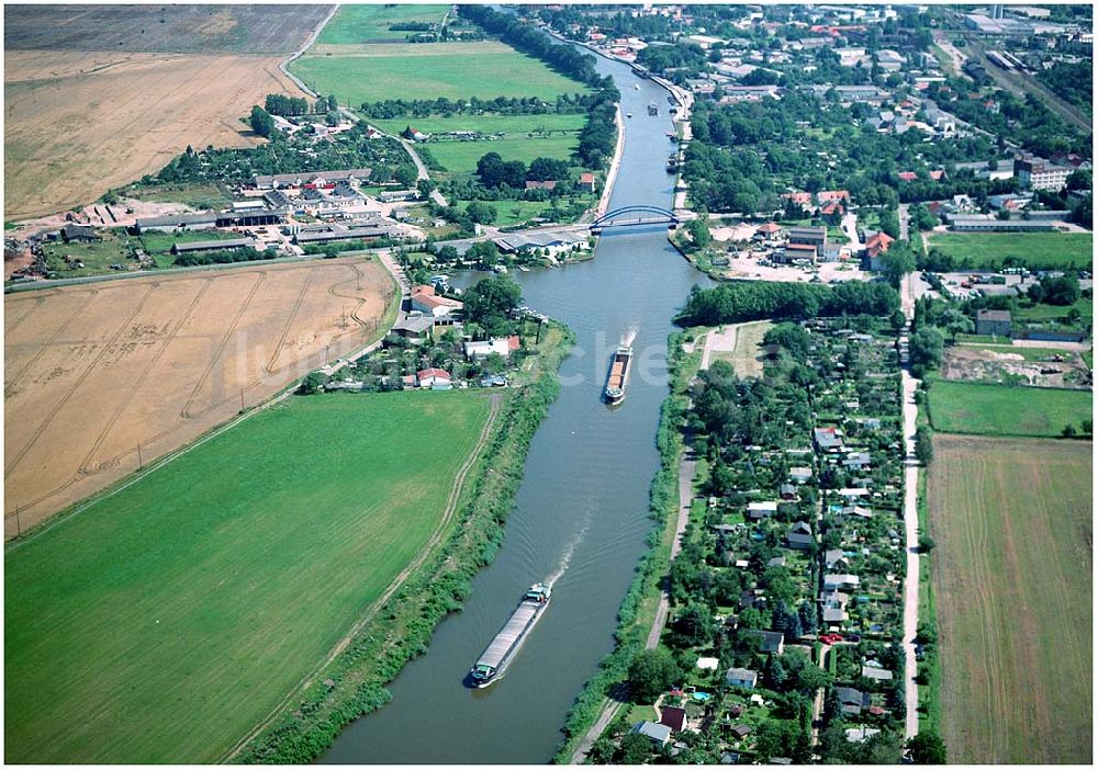 Luftbild Burg - Elbe - Havelkanal bei Burg