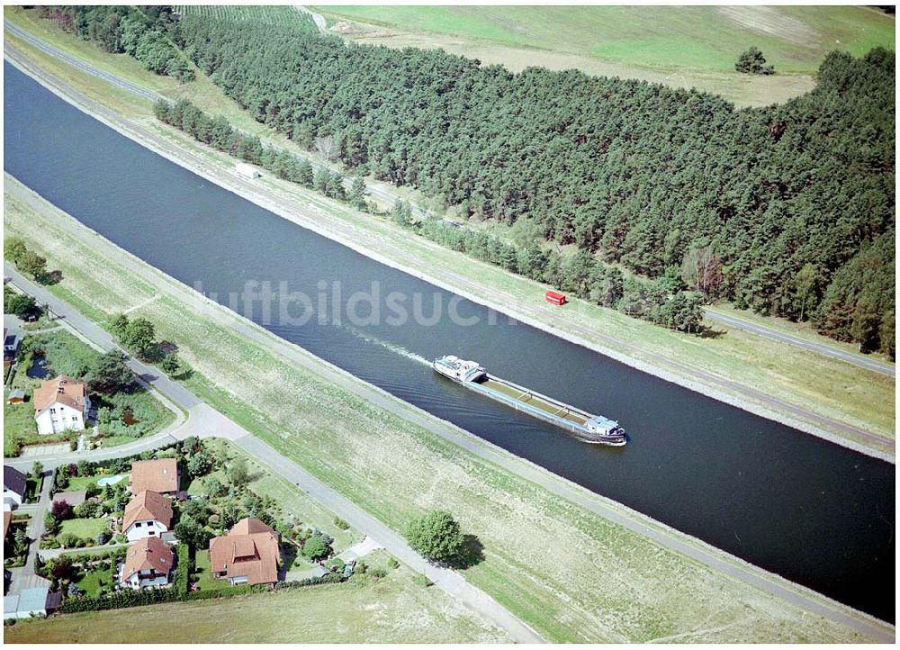 Luftaufnahme Hohenwarthe - Elbe-Havelkanal im Bereich Niegripp