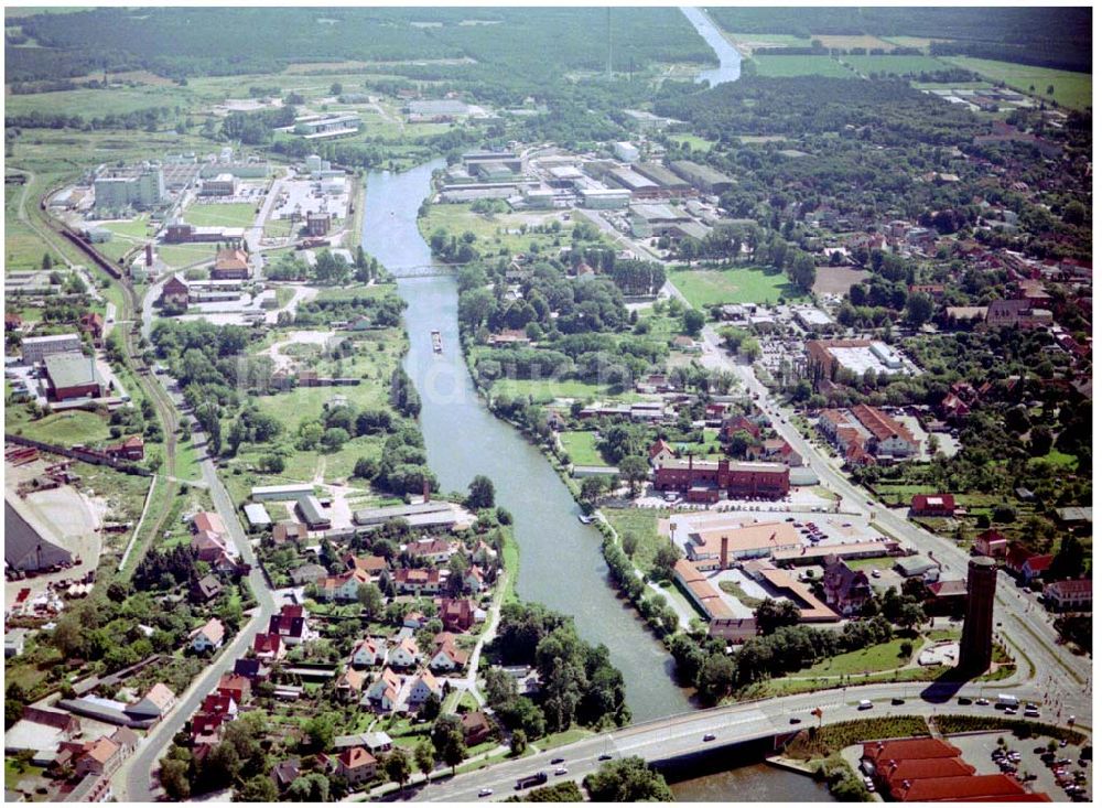 Genthin aus der Vogelperspektive: Elbe-Havelkanal in Genthin