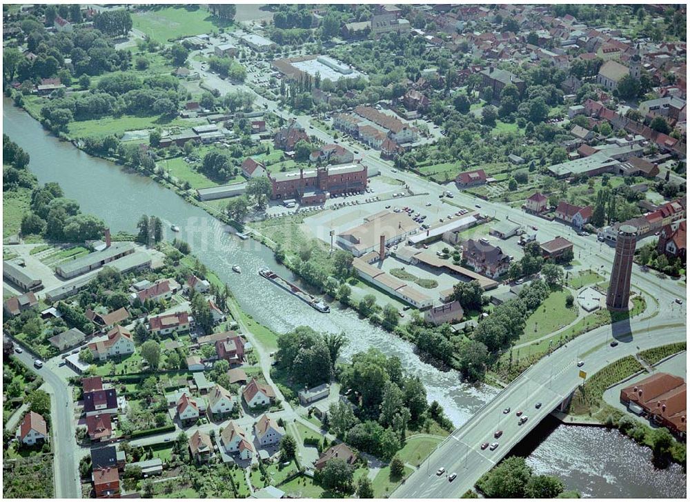 Luftaufnahme Genthin - Elbe - Havelkanal östlich von Genthin