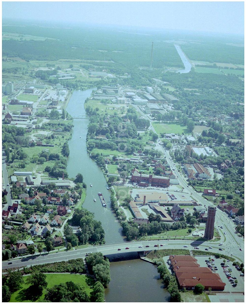 Luftbild Genthin - Elbe - Havelkanal östlich von Genthin