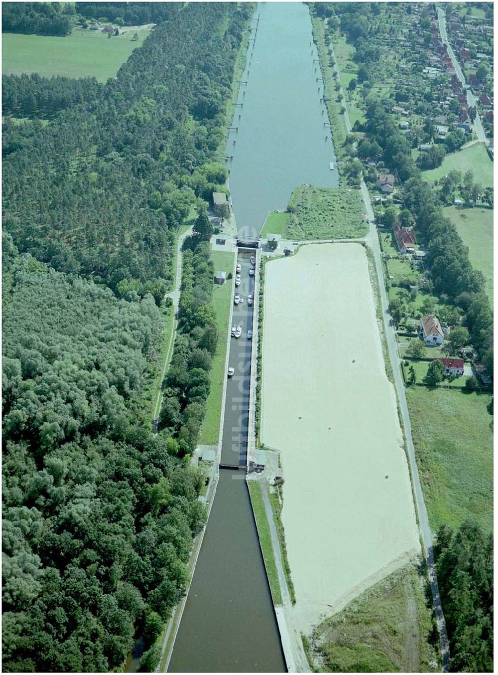 Wusterwitz aus der Vogelperspektive: Elbe - Havelkanal östlich von Genthin