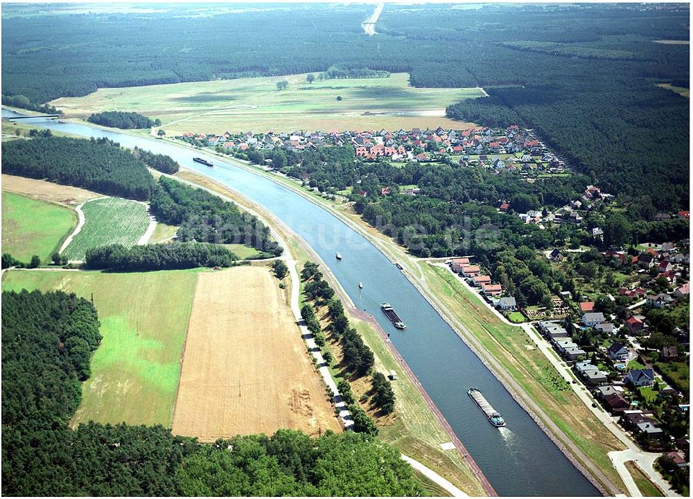 Hohenwarthe von oben - Elbe-Havelkanales im Bereich Niegripp