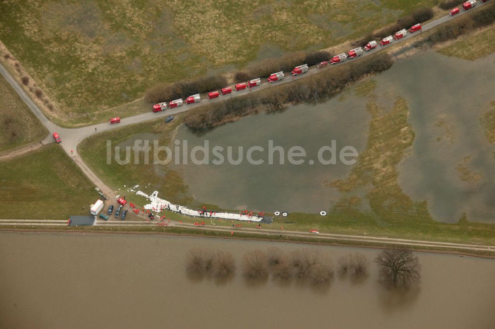 Luftaufnahme Bleckede - Elbe-Hochwasser Bleckede