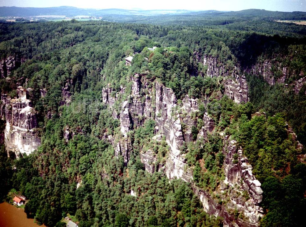 Bad Schandau / Sachsen von oben - Elbsandsteingebirge bei Bad Schandau / Sachsen - 15.08.2002