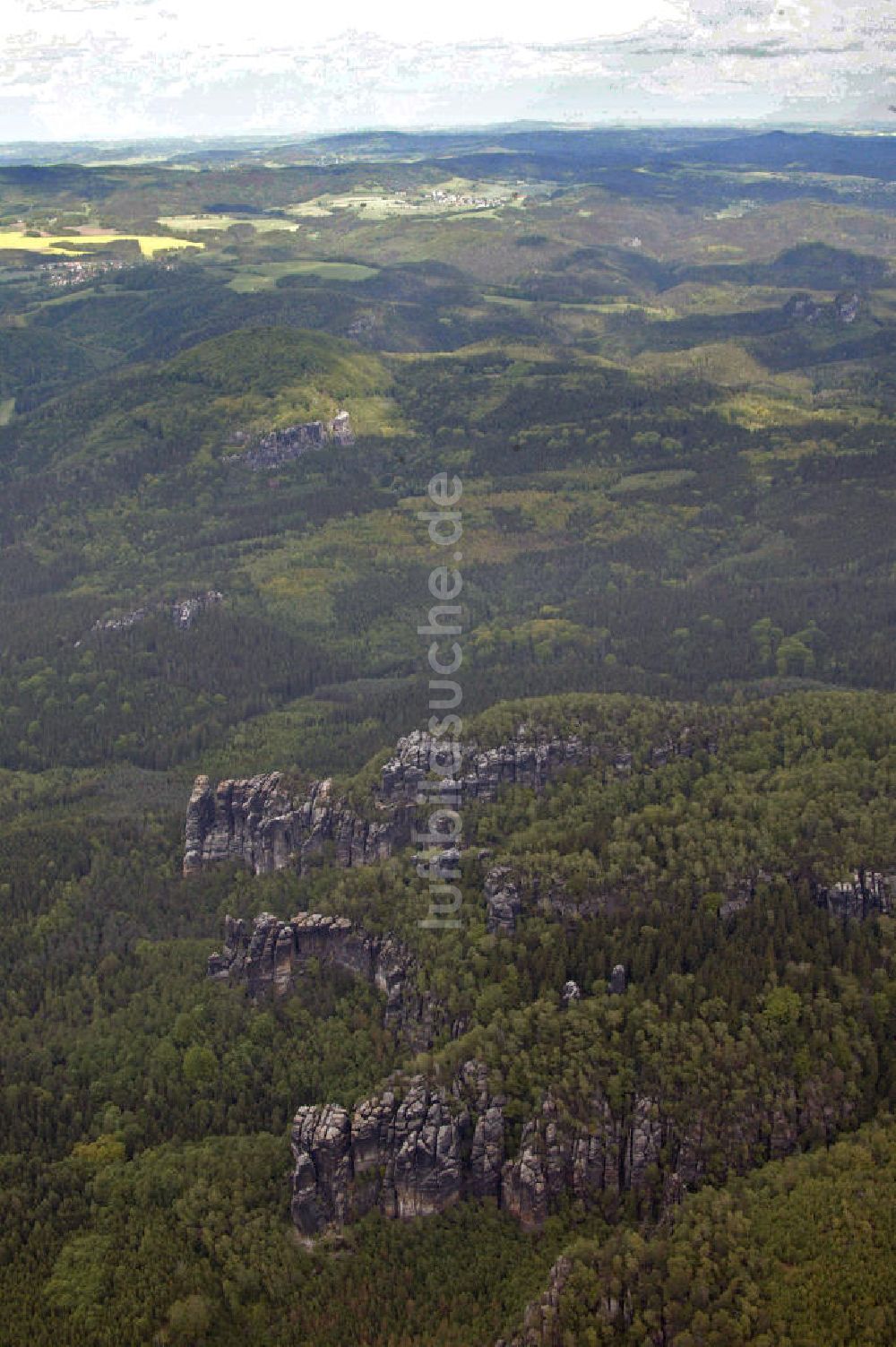 Kirnitzschtal OT Saupsdorf aus der Vogelperspektive: Elbsandsteingebirge nahe Saupsdorf