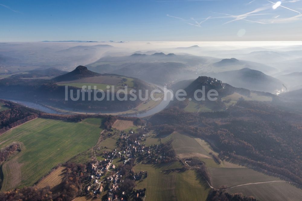 Luftbild Rathen - Elbtal der Sächsischen Schweiz bei Königstein im Bundesland Sachsen