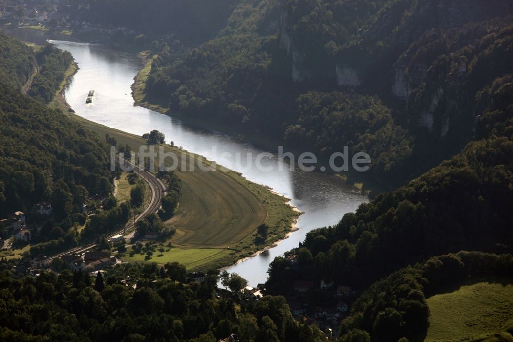 Luftbild Rathen - Elbtal der Sächsischen Schweiz bei Rathen im Bundesland Sachsen