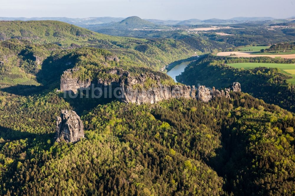 Luftbild Sächsische Schweiz - Elbtal der Sächsischen Schweiz im Bundesland Sachsen