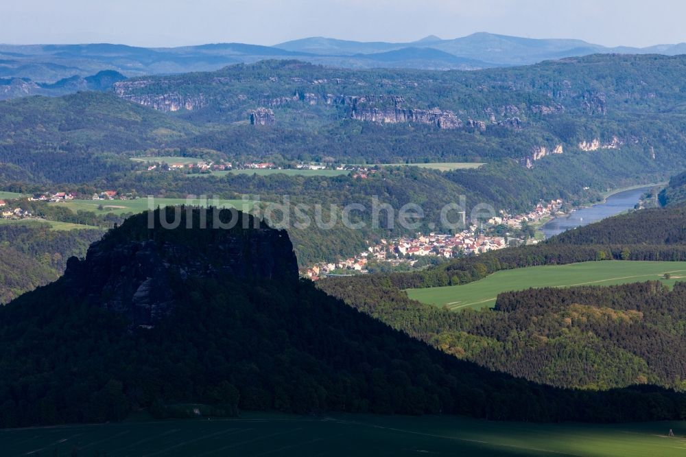 Luftaufnahme Sächsische Schweiz - Elbtal der Sächsischen Schweiz im Bundesland Sachsen